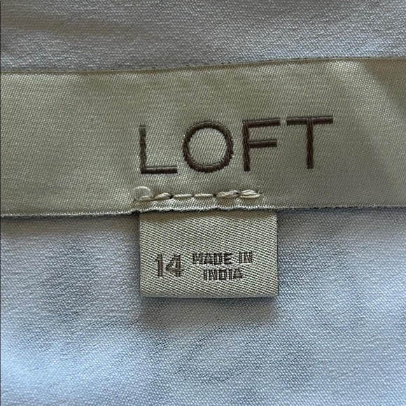 LOFT Navy Blue and White Patterned Mini Dress Size 14  zipper on the side - Picture 9 of 13